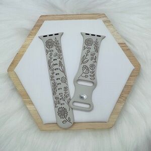 New Floral   Design Apple Watch Bands  42mm 44mm 45mm 49mm Beige